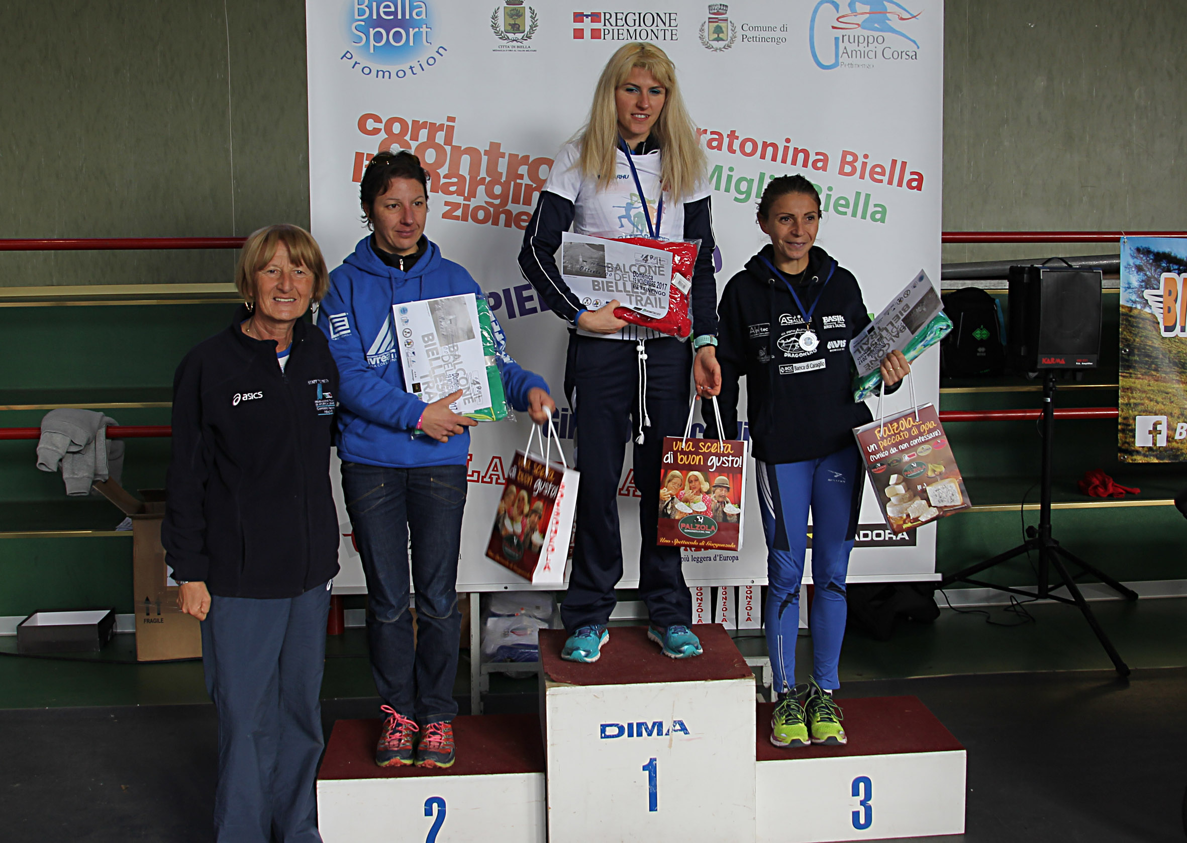 Il podio femminile del Balcone Biellese Trail 2017