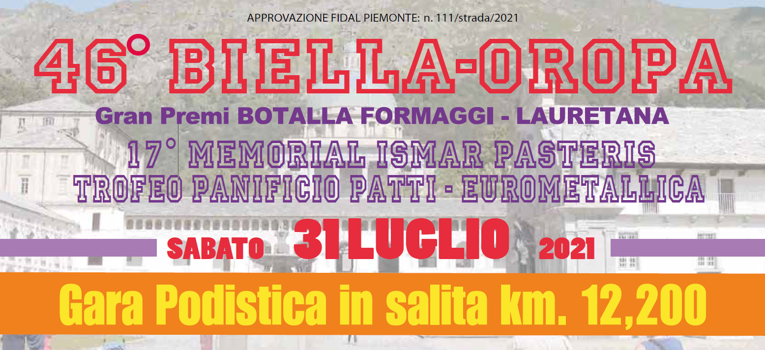 47^ Biella-Oropa, elenco iscritti in formato excel