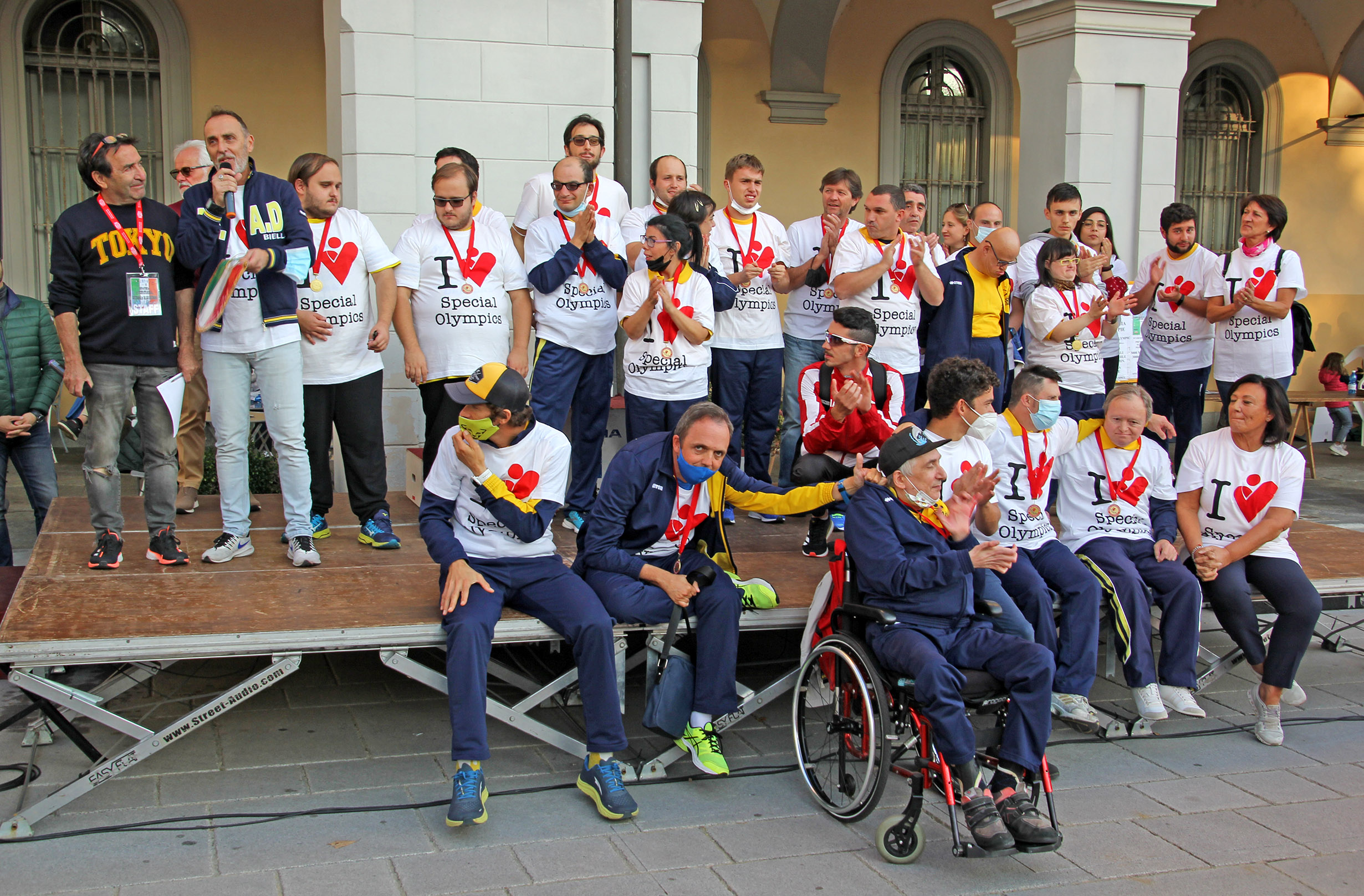La premiazione della gara degli Special Olympics del circuito città di Biella