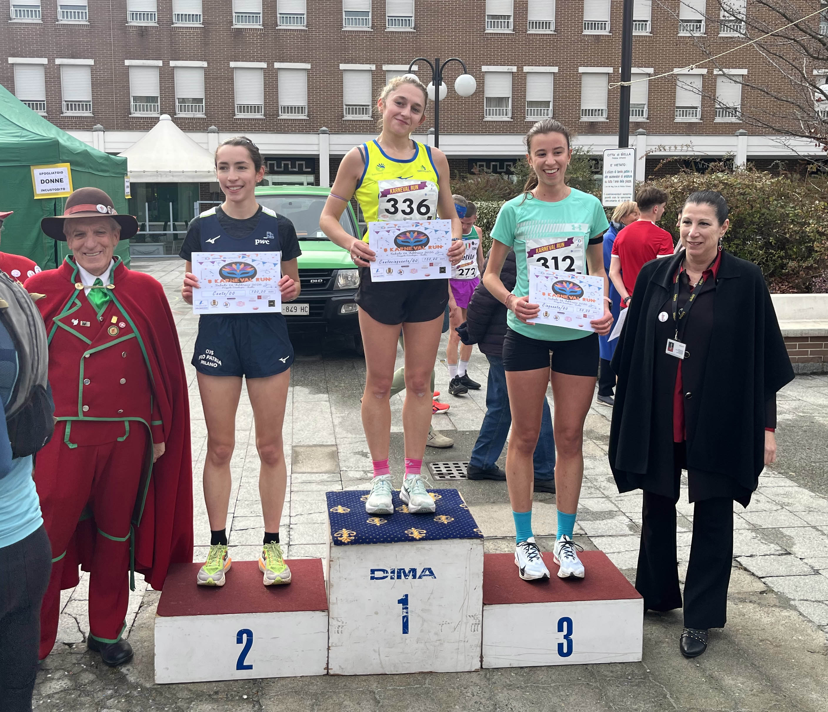 Il podio femminile della Karneval Run 2026